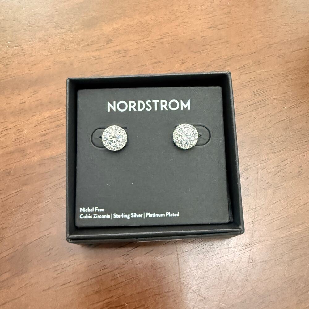 Cubic Zirconia Sterling Silver Earrings - Nickel Free